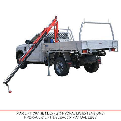 Maxilift Crane M110 - 3 Hydraulic Extensions - Only available with new Duratray build Maxilift Crane M110 - 3 Hydraulic Extensions - Only available with new Duratray build