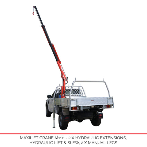 Maxilift Crane M110 - 3 Hydraulic Extensions - Only available with new Duratray build Maxilift Crane M110 - 3 Hydraulic Extensions - Only available with new Duratray build