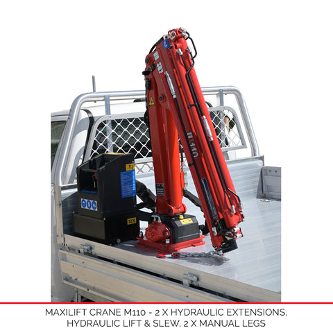 Maxilift Crane M110 - 3 Hydraulic Extensions - Only available with new Duratray build Maxilift Crane M110 - 3 Hydraulic Extensions - Only available with new Duratray build