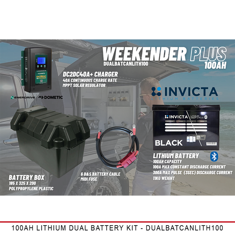 Weekender PLUS - 100AH Lithium Dual Battery Kit