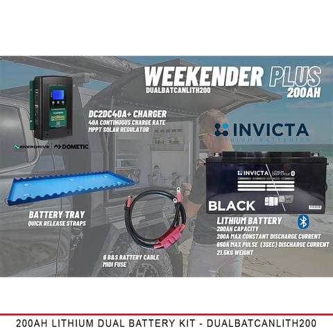 Weekender PLUS - 200AH Lithium Dual Battery Kit