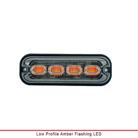 Low Profile Amber Flashing LED 4 x 4W