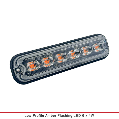 Low Profile Amber Flashing LED 6 x 4W