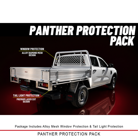 Duratray Panther Protection Pack installed on an Oz Panther Premium Alloy Tray for enhanced vehicle protection