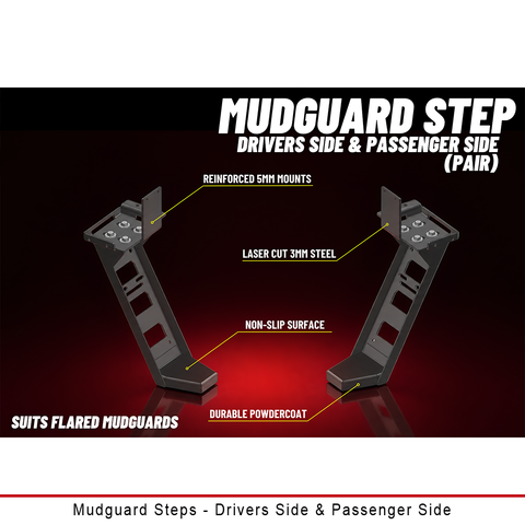 Duratray driver's-side & passenger side Mudguard Steps