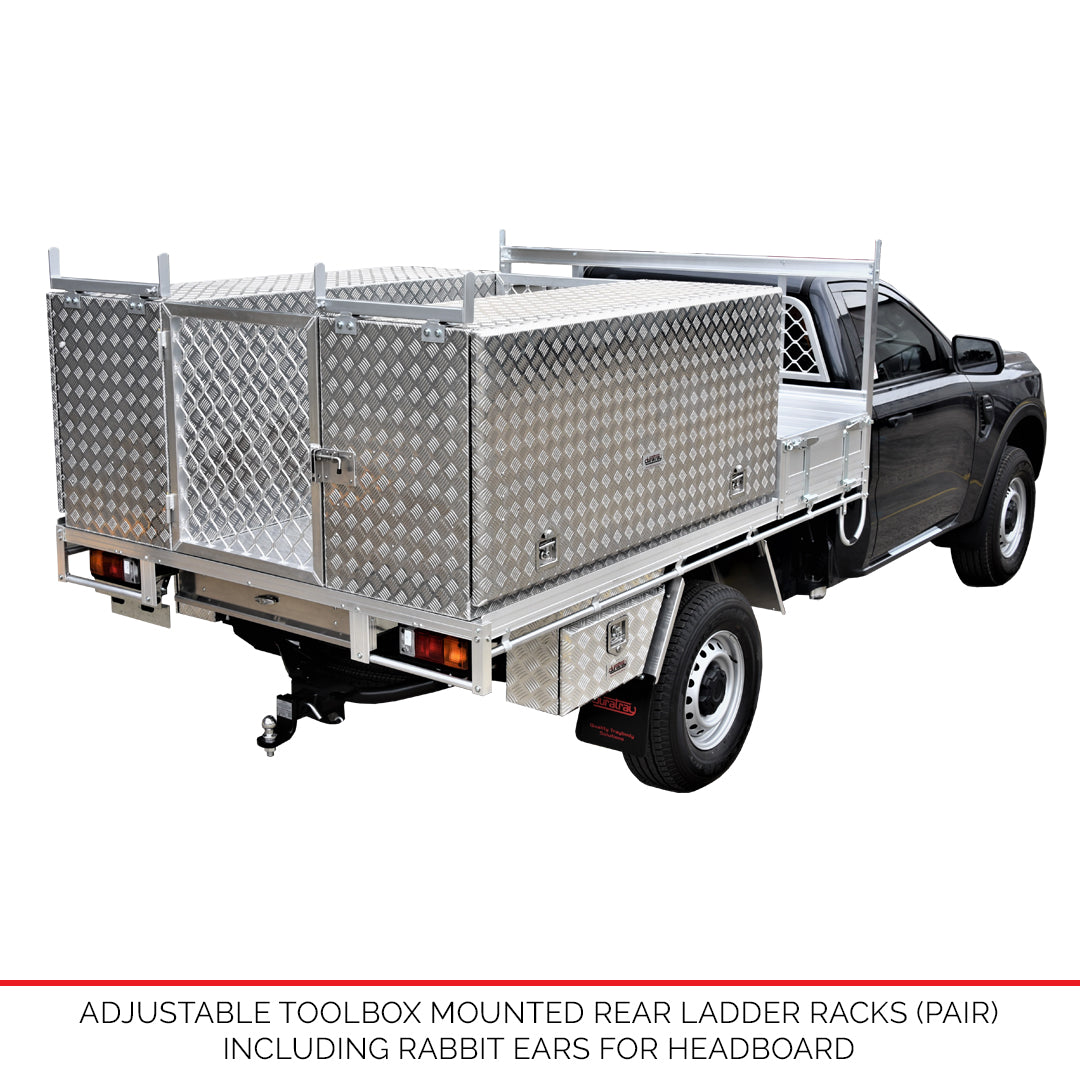 Tool Box Back Racking Adjustable Toolbox Rear Ladder Racks (pair) – Duratray